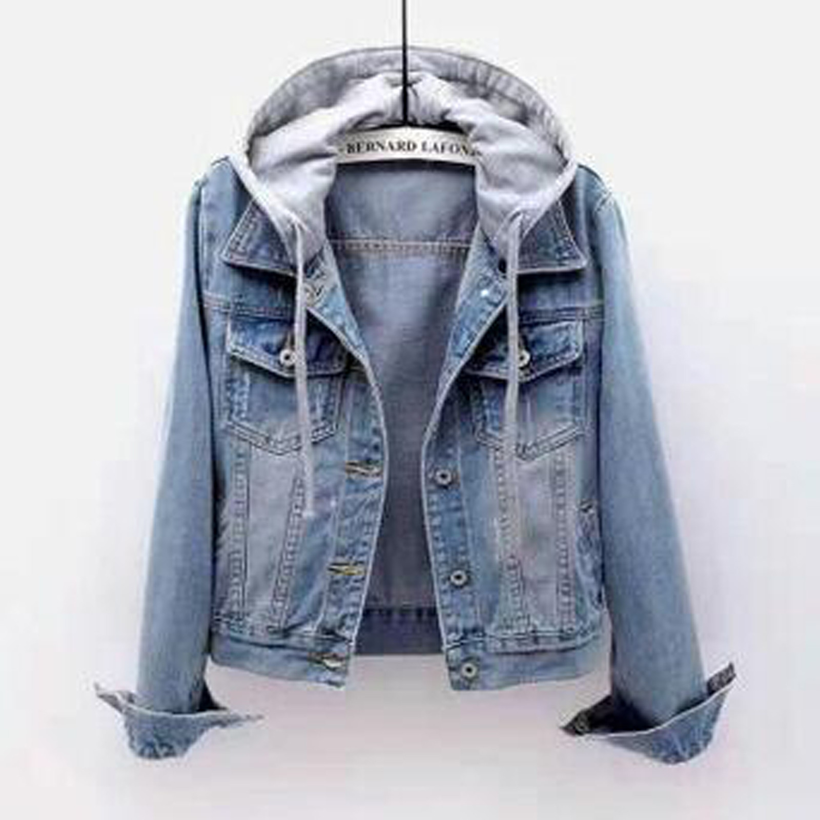 DistMurcia-Veste en Jean à Capuche pour Femme et Fille, Manteau Court à Manches sulf, Décontracté, Y2k, Streetwear