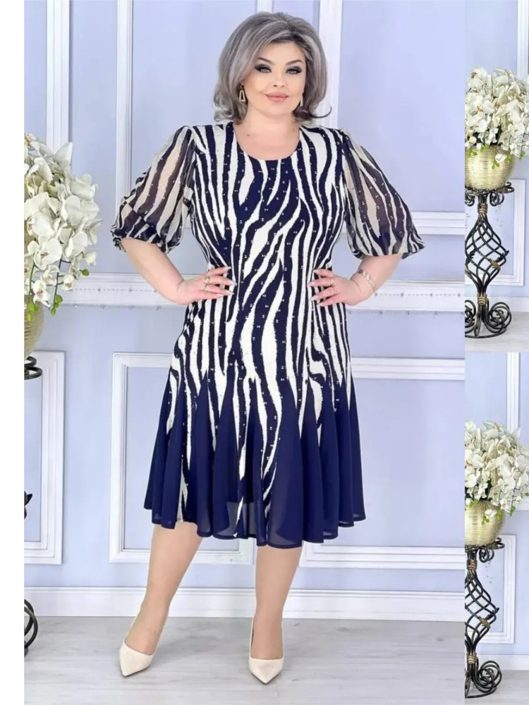 Robe décontractée pour femmes, Style Simple, vêtements pour femmes, tempérament assorti, élégant, ample, manches quarts imprimées, 2025