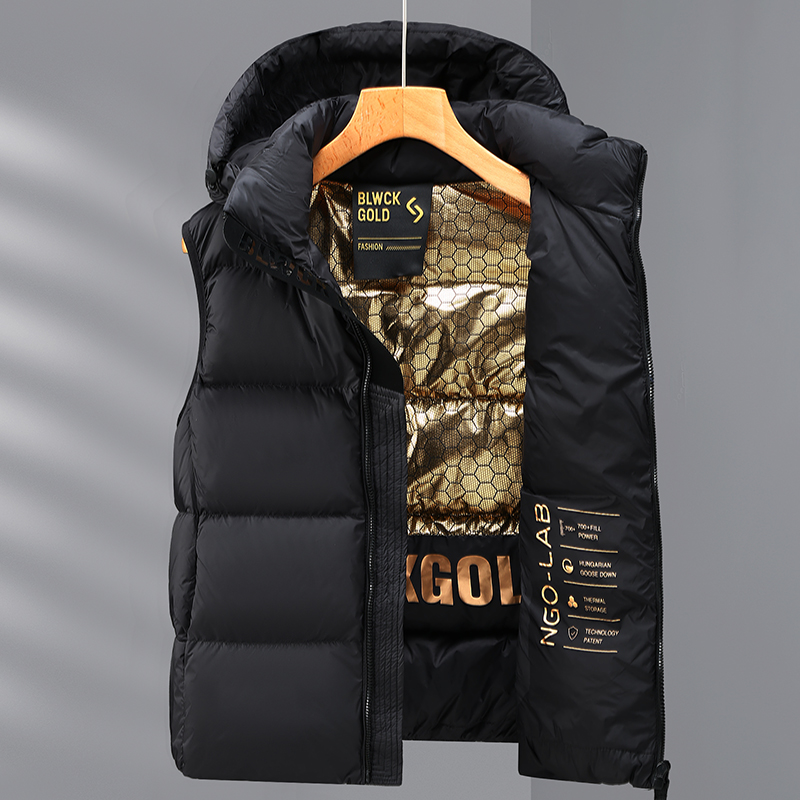 GlaFashion-Gilets en fibre décontractés pour hommes, gilets en résine blanche, optique pour hommes, capuche en duvet, gilet chaud en fibre, automne