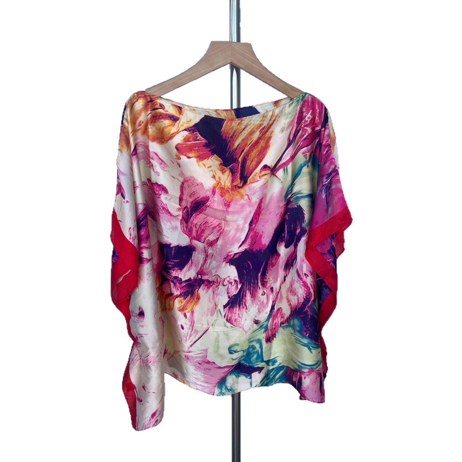 Nouveau châle de voyage en satin de soie pour femme, à manches courtes, élégant, protection solaire, cardigan ouvert en polyester tissé pour le quotidien