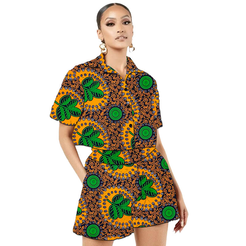 Tenues Ankara pour femmes africaines, Mini ensembles de Couture africaine, hauts courts + Shorts chauds, imprimé coloré, costume de fête féminin
