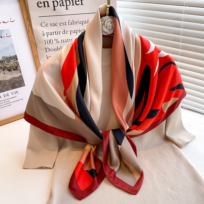 Écharpe en soie imprimée pour tout le corps pour femmes, châle élégant, doux et confortable pour un usage quotidien, écharpe multifonctionnelle décontractée pour femmes