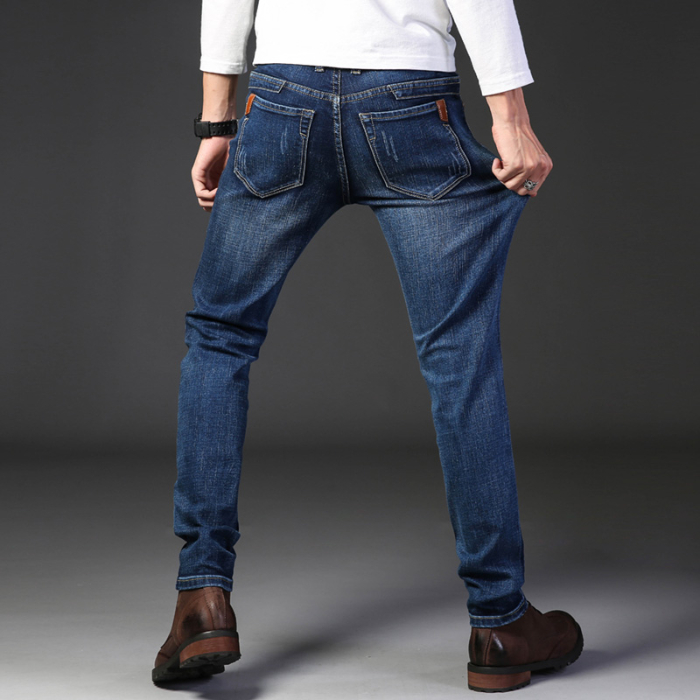 Nouveau Jean Homme 2026 – Style Classique Business Décontracté Extensible Slim – Pantalon en Denim de Marque pour Homme – Noir et Bleu
