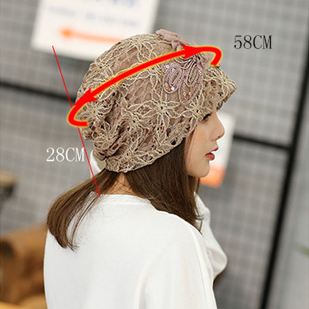 Chapeau musulman à volants en dentelle florale pour femme, bonnet, écharpe, turban, bonnet rond, chimio, cancer, tête, dame, mode