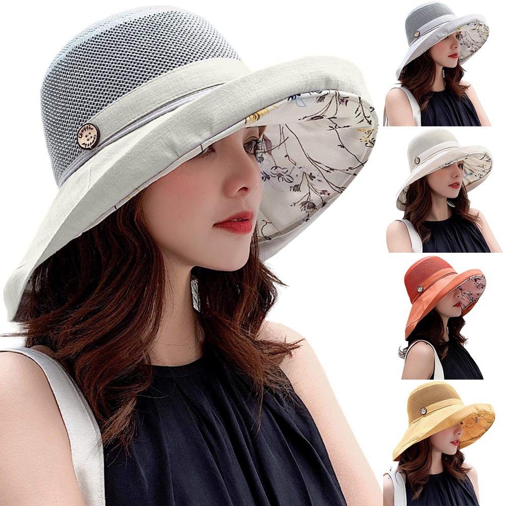 Chapeaux de soleil en maille pour femmes, plage d'été, UV UPF, large mentonnière, grand avant-toit, pliable, Portable, pare-soleil, chapeau de pêcheur