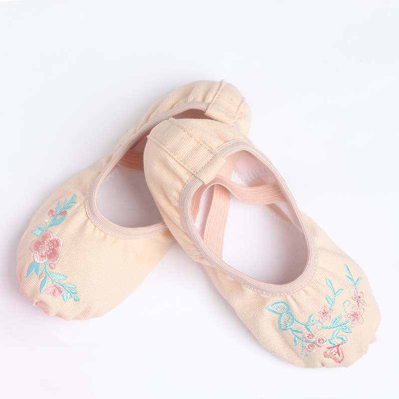 Chaussures de ballet brodées pour filles, chaussures de danse souples pour femmes, pour l'entraînement et la performance, chaussures de ballerine antidérapantes, ballerines de danse professionnelles