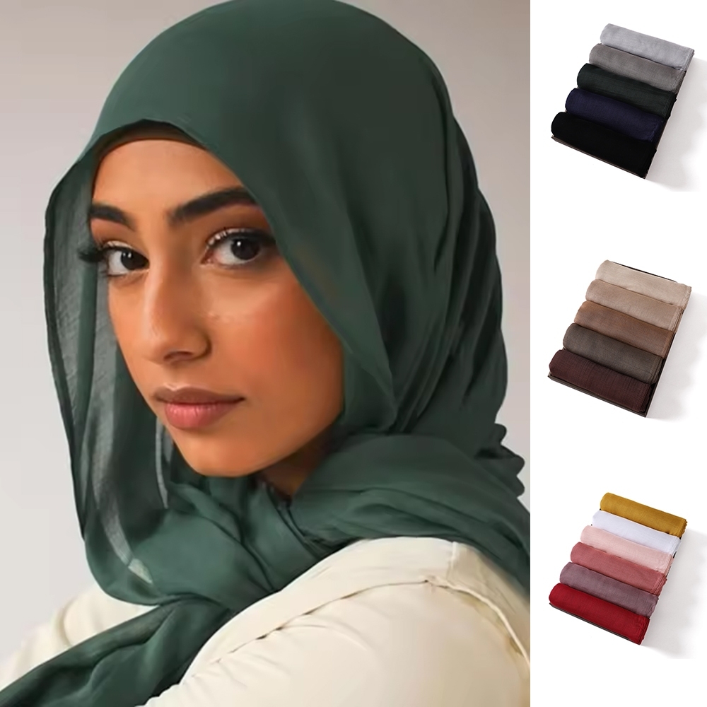 Hijabs musulmans pour femmes, écharpe fine et unie, châle en Viscose douce, rayonne, Turban islamique, bandeau 200x85cm