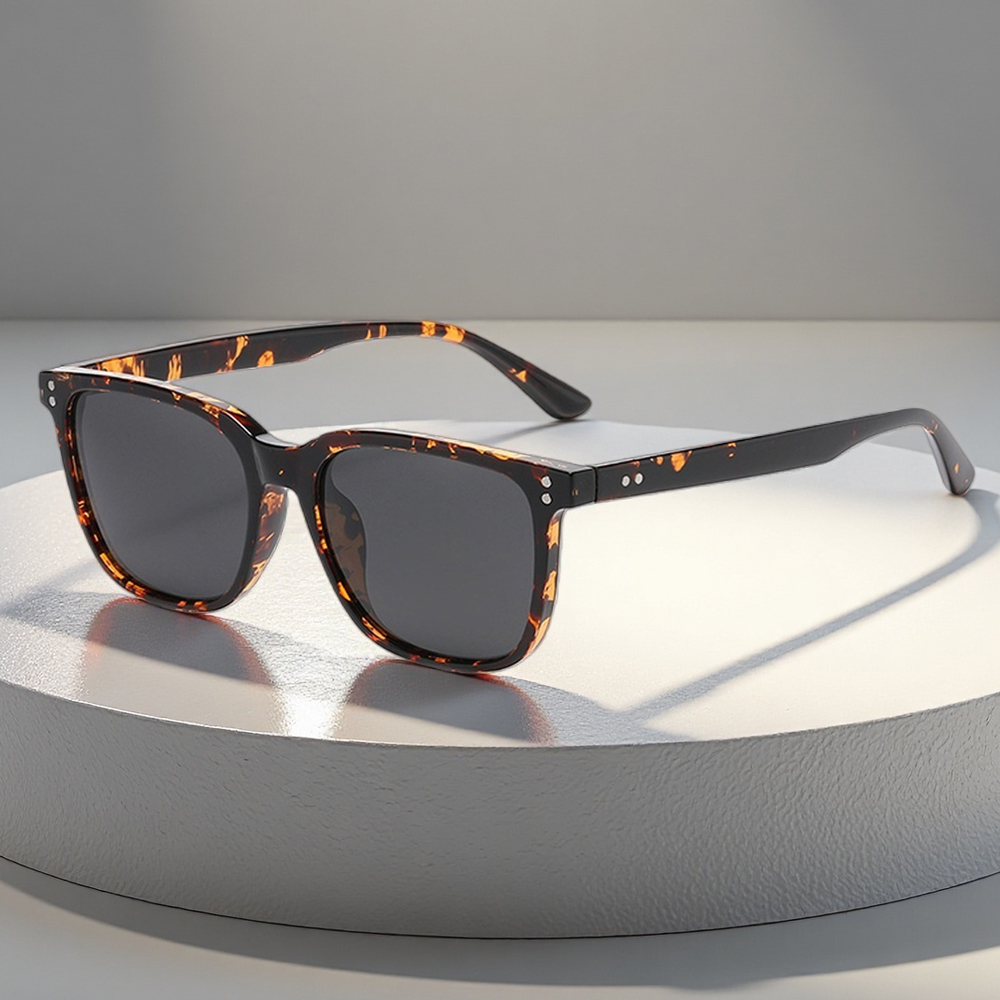Lunettes de soleil polarisées carrées à la mode pour hommes et femmes, verres de soleil de luxe à rivets, mode extérieure Anti-éblouissement, nuances de conduite UV400