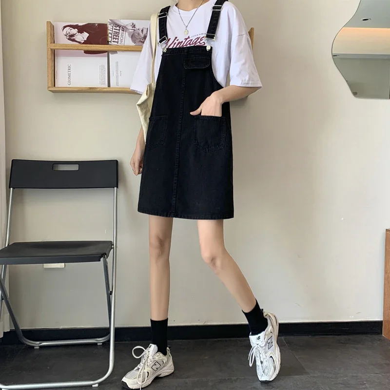 Salopette femme Denim bretelles robe angleterre Style robe d'été jean robe femmes effiloché robe d'été Salopette Femme