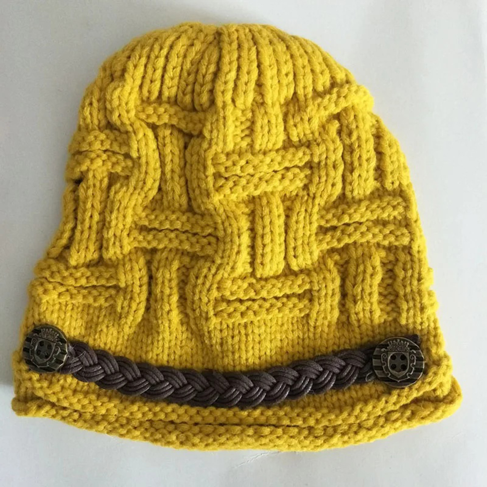 Chapeau tricoté en laine chaude d'hiver avec ceinture à friser mignonne, Protection des oreilles Hip Hop, casquette à la mode, vente en gros