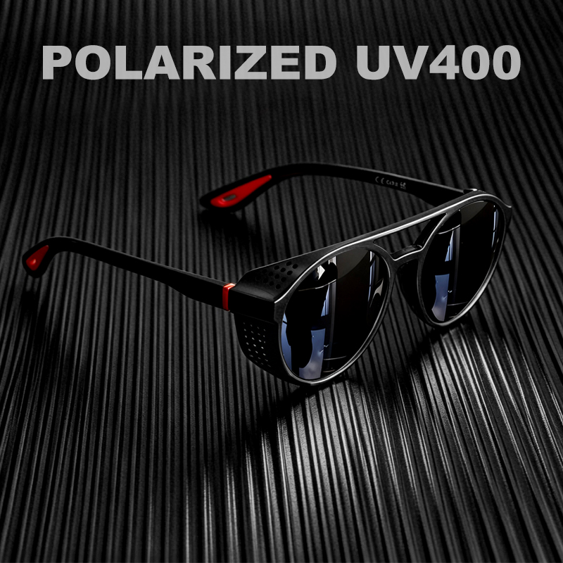 Lunettes de soleil polarisées rondes, lunettes de soleil de sport pour la course à pied, la pêche, la conduite, pour hommes et femmes