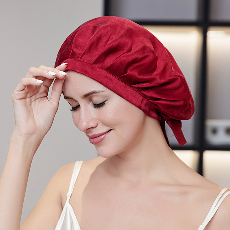 100% Bonnet en soie pour femmes, Turban en soie de mûrier pour cheveux, Bonnet de nuit, perte de cheveux, sommeil naturel, Pure soie, bandeau pour cheveux