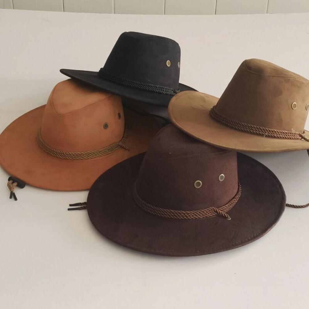 Chapeaux de Cowboy occidentaux en tissu suédé pour femmes et hommes, Vintage, robe pour hommes, Panama, Cowgirl, casquette de Jazz, Sombrero Hombre