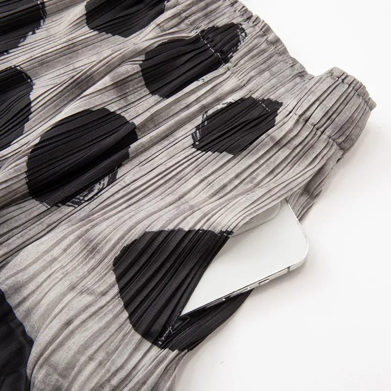 Jupes pour femmes jupe Miyake conception minoritaire sens jupe plissée femme taille haute impression jupe de hanche ample jupe plissée