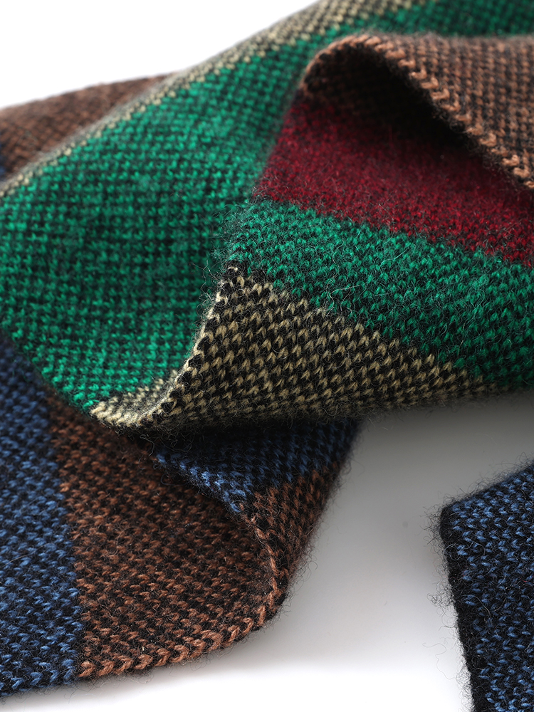Écharpe fine en cachemire et laine pour femme, tricot à rayures horizontales, cache-cou d'hiver, cache-cou fin en cachemire pour homme, écharpe étroite et légère, chauffe-cou