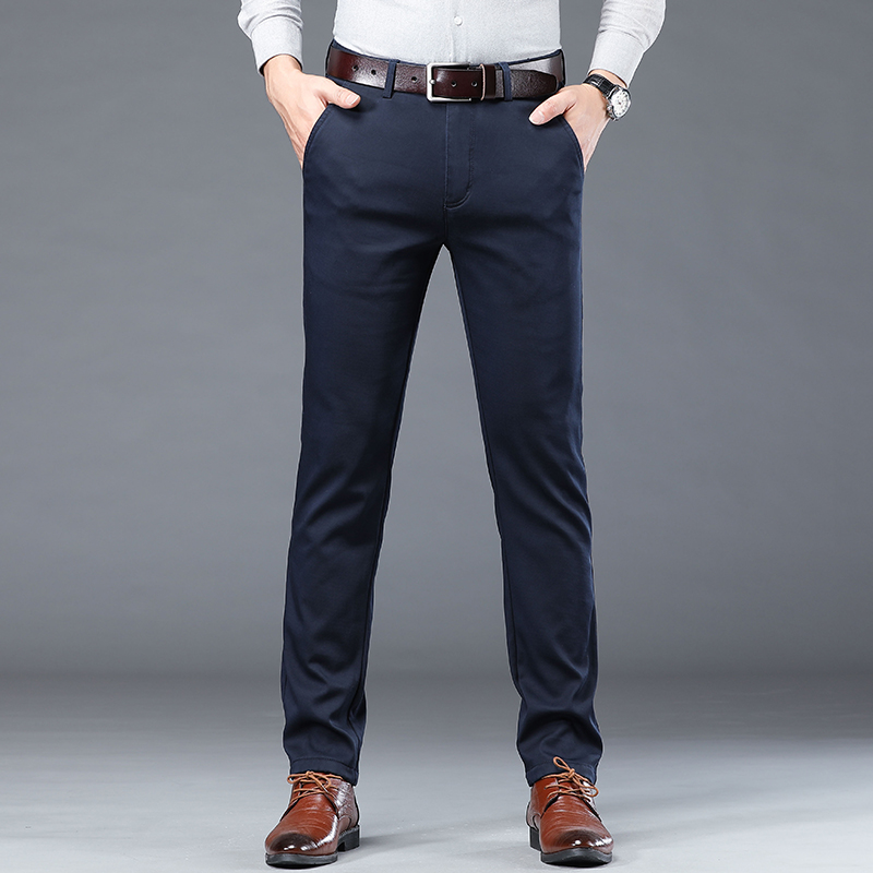 Été mince hommes mince costume pantalon mode affaires décontracté coton vert noir kaki pantalon mâle marque vêtements 30-40