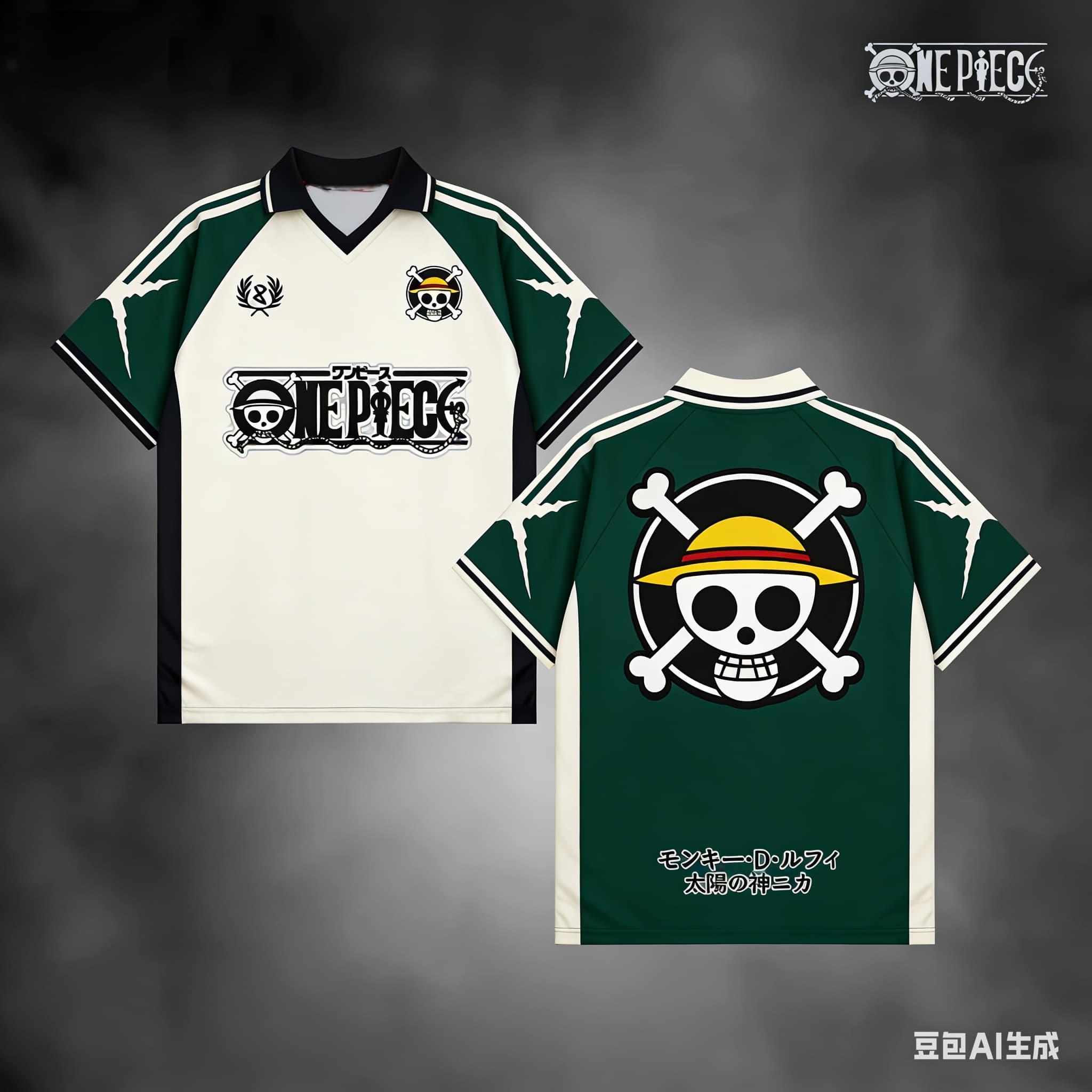 Nouveau maillot de football 2026 Bandai One Piece Pirates du Chapeau de Paille Jolly Roger Anime Japonais