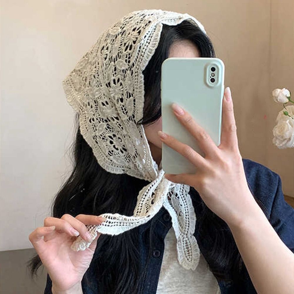 Rétro faux col dentelle châle blanc cape dentelle Triangle écharpe écharpe accessoires enveloppes hanche écharpe femme