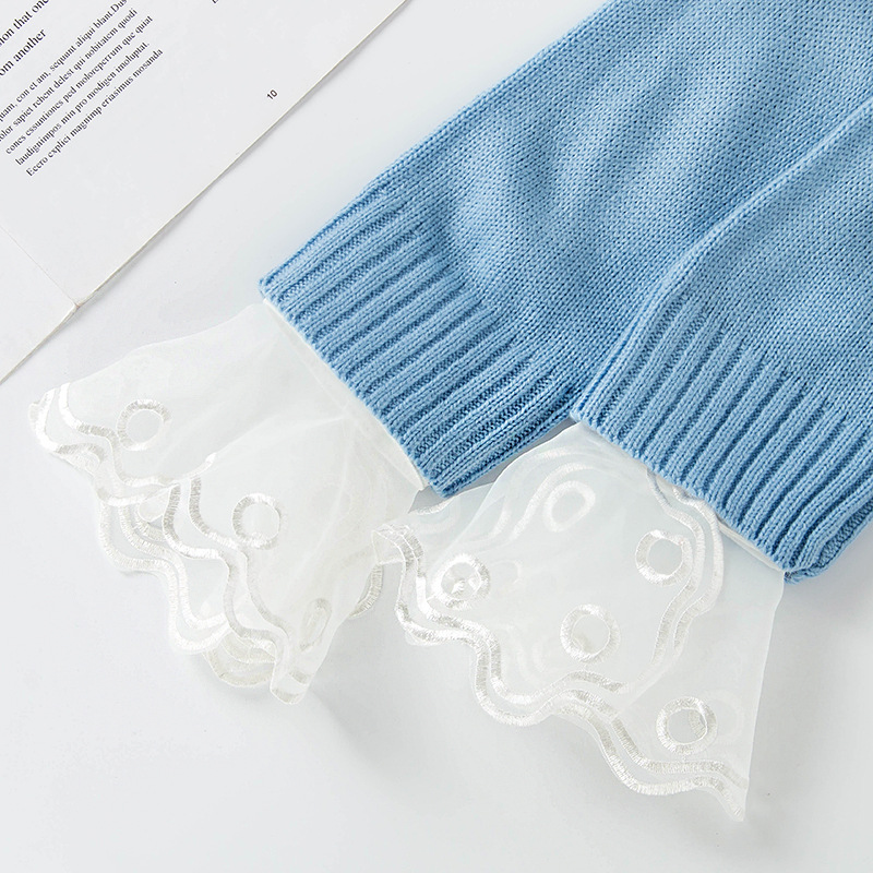Faux manches évasées en mousseline de soie pour filles, faux poignets plissés pour femmes, pull, chauffe-poignet, corne blanche, accessoires