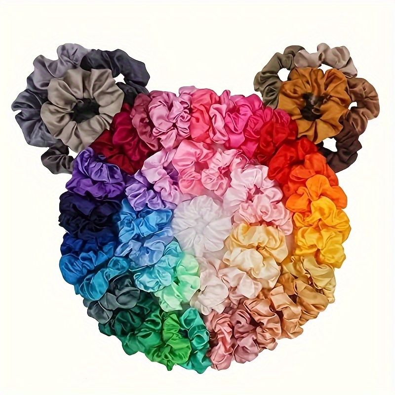 20/30/50 pièces aléatoire élégant Satin coloré grandes tresses bandeaux-rétro Simple et polyvalent tissu français soie synthétique S