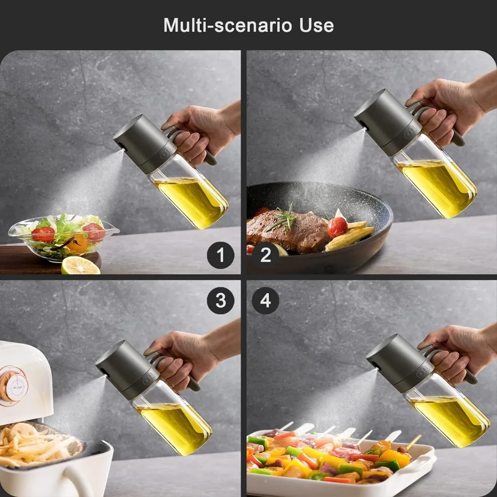Pulvérisateur d'huile d'olive, Gadgets de cuisine, bouteille de pulvérisation d'huile en verre de 8.5oz, pulvérisateur d'huile de cuisson, distributeur d'huile d'olive