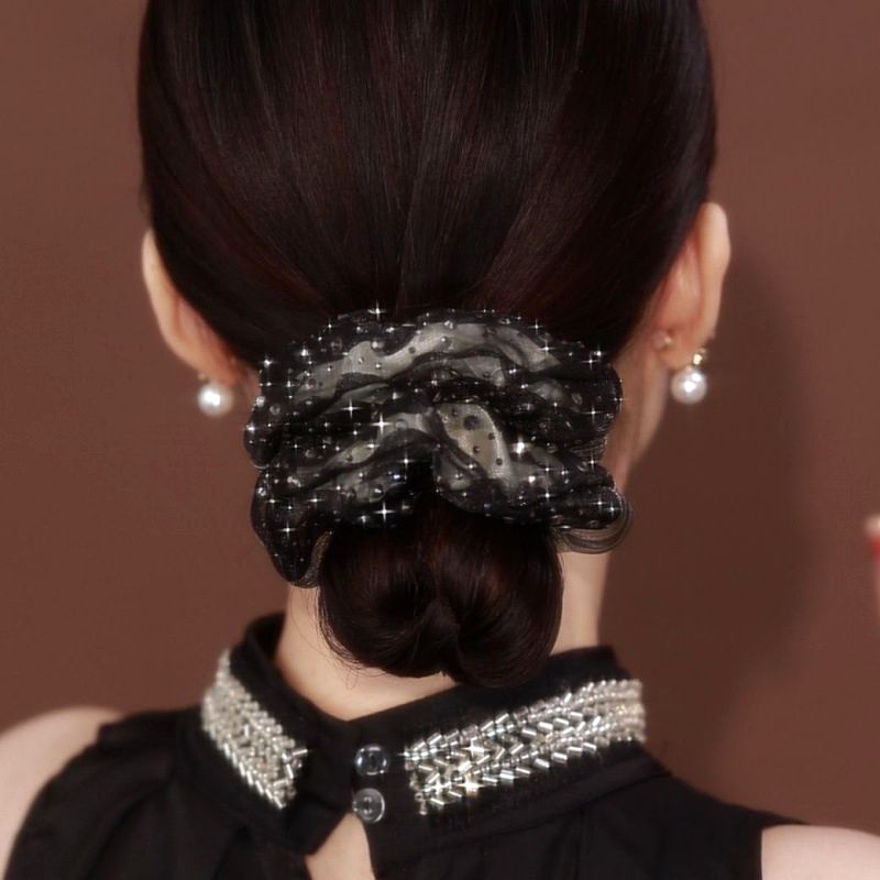 Bandeau de cheveux incrusté d'étoiles pour femme, double couche, organza français, coiffe de tempérament doux, fleur, ULde tête