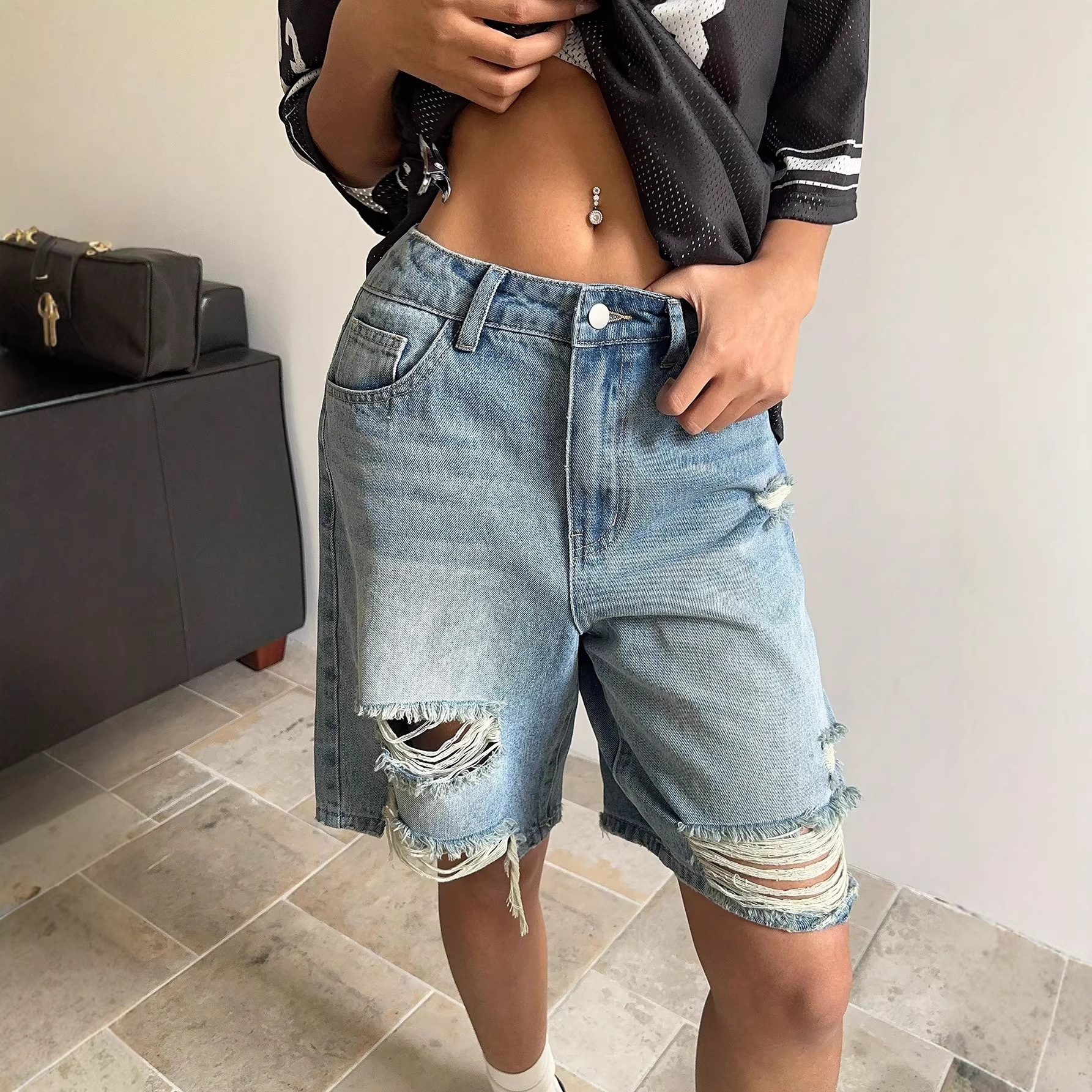 Shorts en jean tendance pour femme 2026 – Décontracté, taille haute, coupe ample, style Y2K