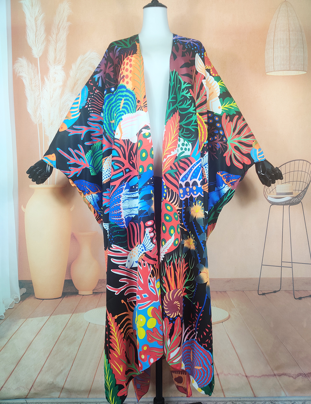 Kimonos Musulmans du Moyen-Orient pour Femmes, Cartographie d'Été, Grande Taille, Africain, Riche, Boho, Long Cardigans, Natation, Couvrir pour les Vacances