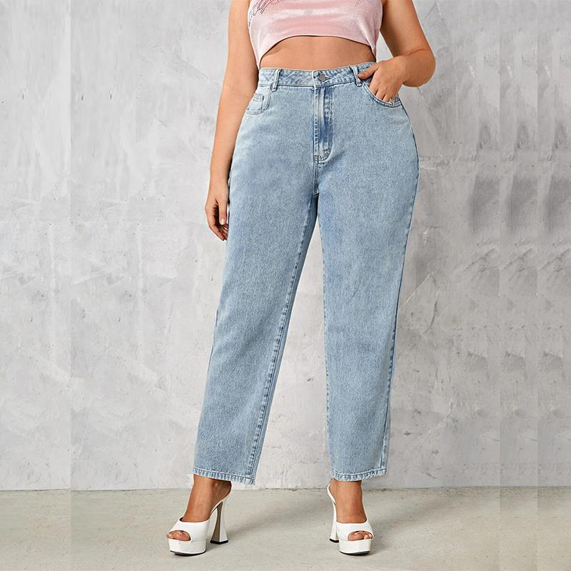 Jean bleu foncé grande taille pour femme, 175cm de haut, extensible et lavage adt, droit, 6XL, 100kg, pantalon en denim fin pour femme, courbe, automne