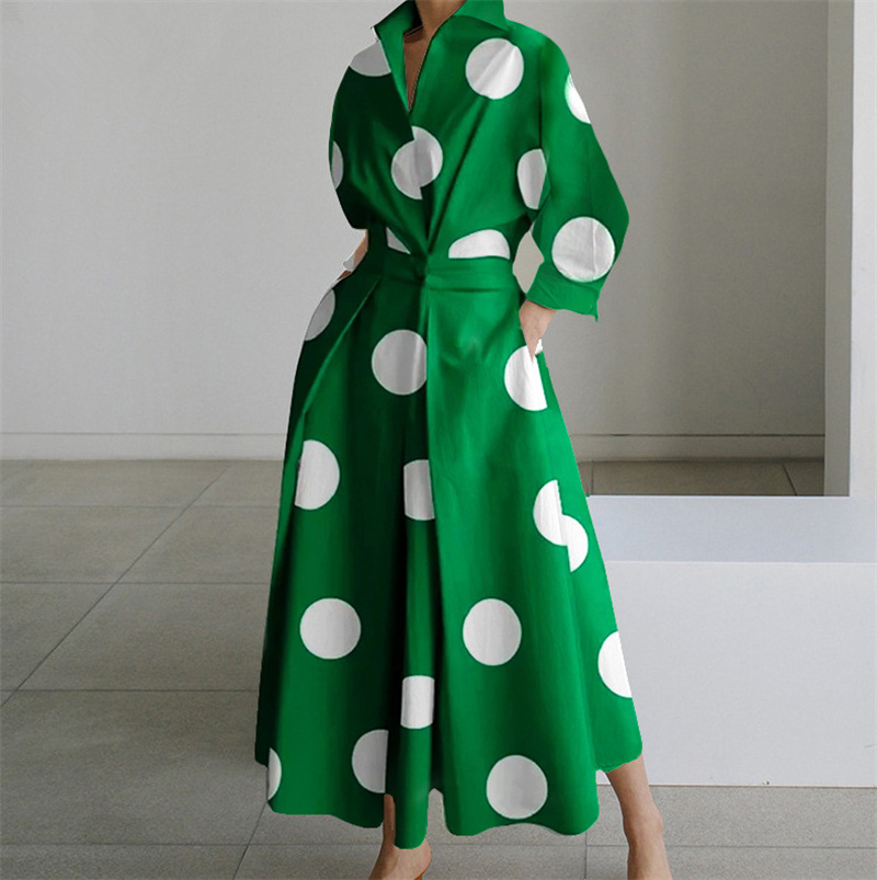 Robe grande taille pour femmes, été, élégante, revers, peinture à l'huile, boutons, chemise, décontractée, manches 3/4, robe de soirée