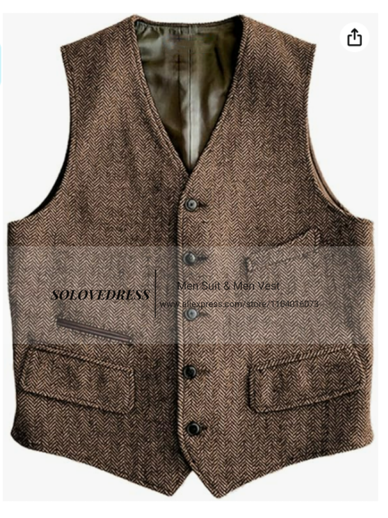 Gilet pour hommes coupe ajustée costumes gilet à chevrons Tweed cran revers laine affaires gilet décontracté Grossmen pour mariage