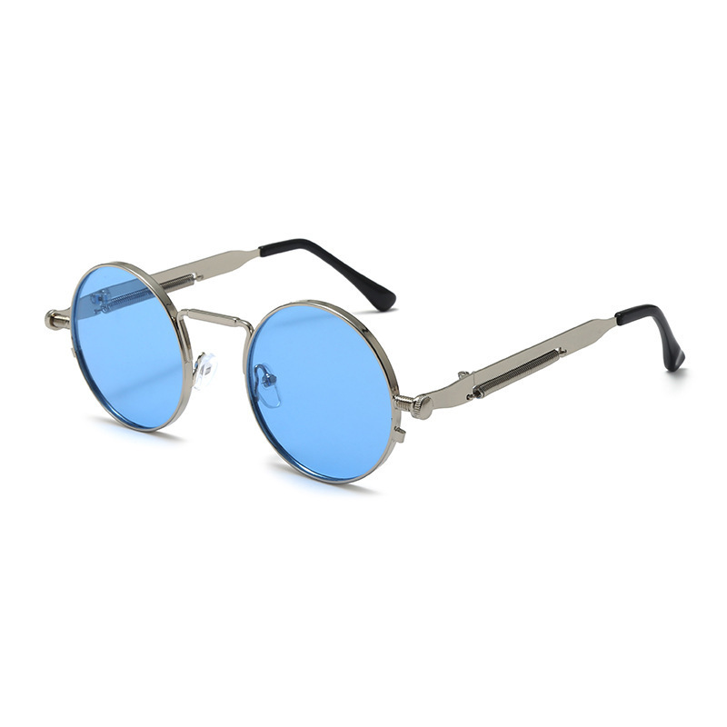 Lunettes de soleil rondes vintage à monture métallique pour femmes et hommes, style punk, lunettes de soleil circulaires, lunettes pour hommes et femmes