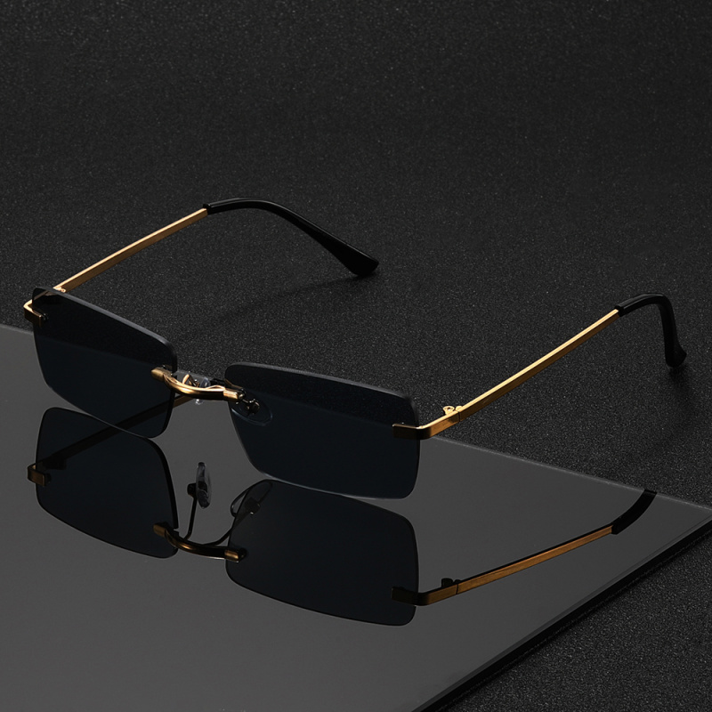 1 pièce, lunettes rectangulaires sans monture, monture petite et style exquis, lunettes rétro élégantes, adaptées aux hommes et aux femmes