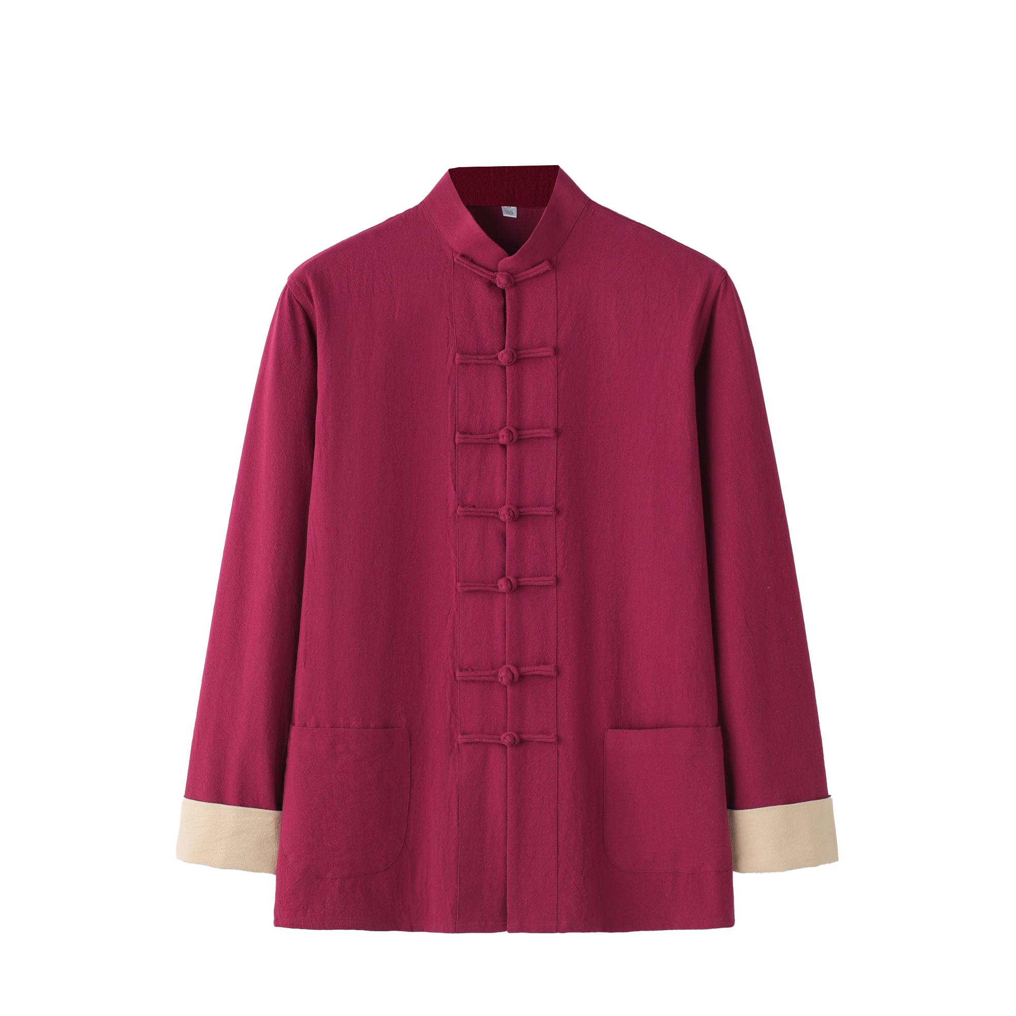 Chemise Kung Fu pour homme en coton, confortable, ample, à manches longues, boutonnée, avec poches, vêtements traditionnels chinois d'arts martiaux, costume Tang, vêtements de Tai Chi