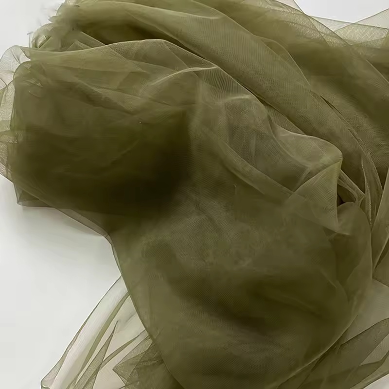 Tissu en Tulle vert avocat, robes de mariée douces, rideau de décoration pour vêtements, aménagement en maille d'olive, fil arrière de chaise, voile en filet