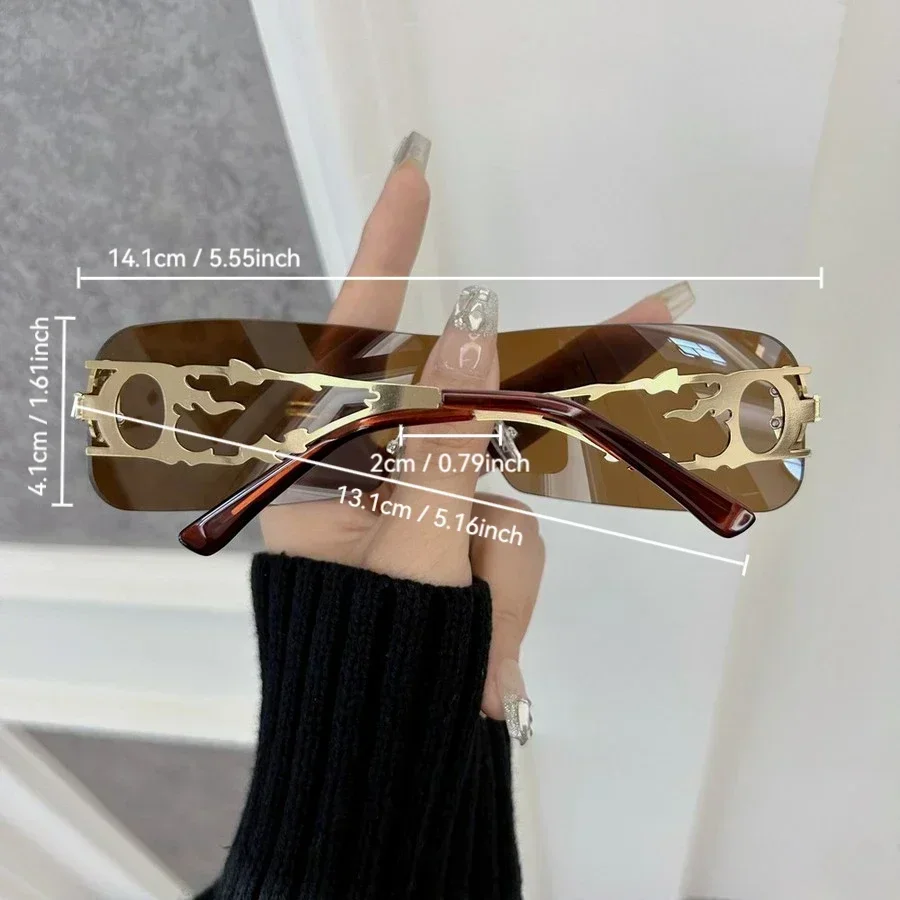 Lunettes de soleil carrées tendance pour femmes et hommes, sans monture, de marque de créateur, confortables pour les voyages et les activités de plein air