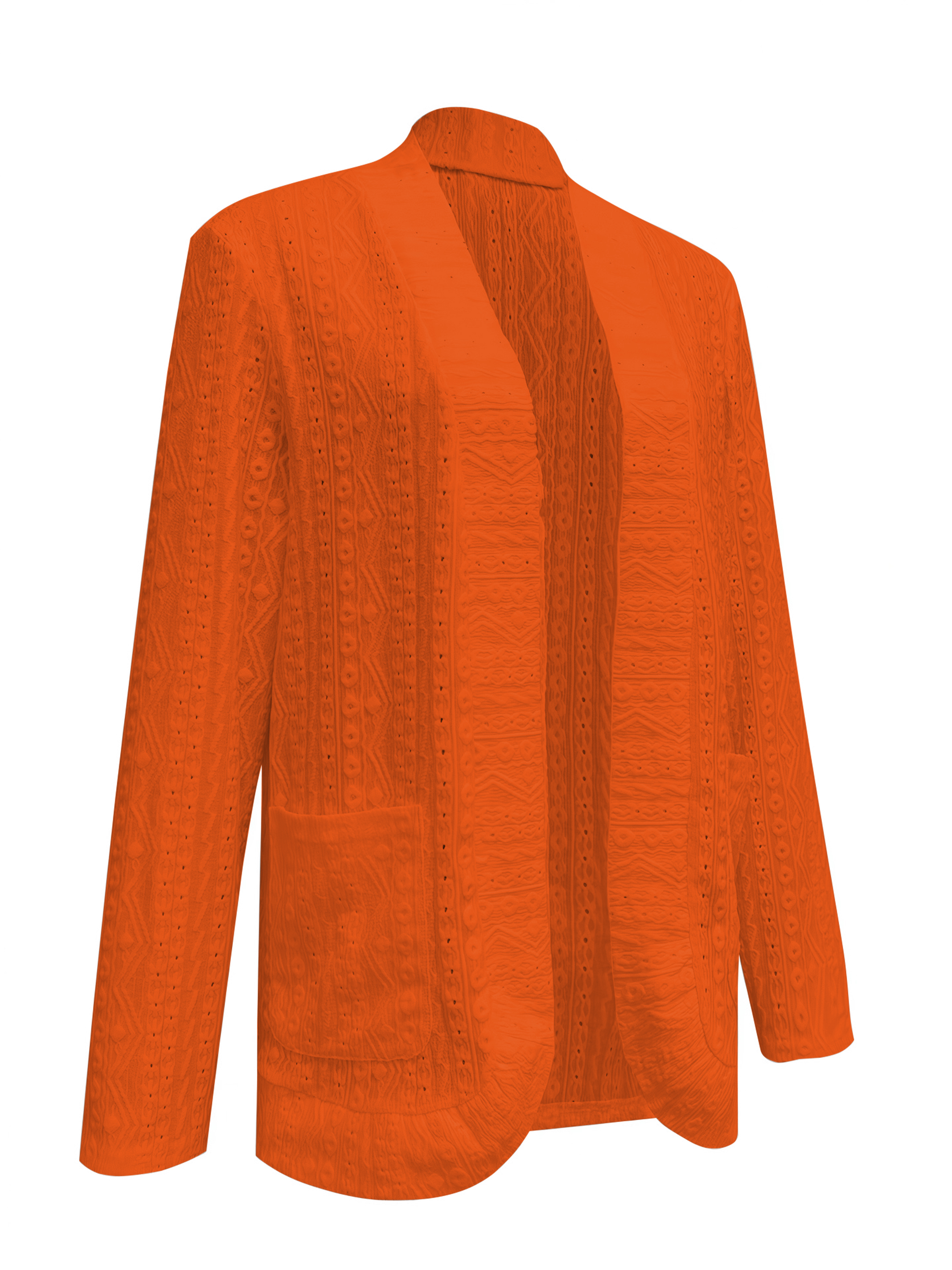 Cardigan ouvert sur le devant grande taille – Veste transparente légère avec poches, vêtements d'extérieur chics d'automne pour femmes