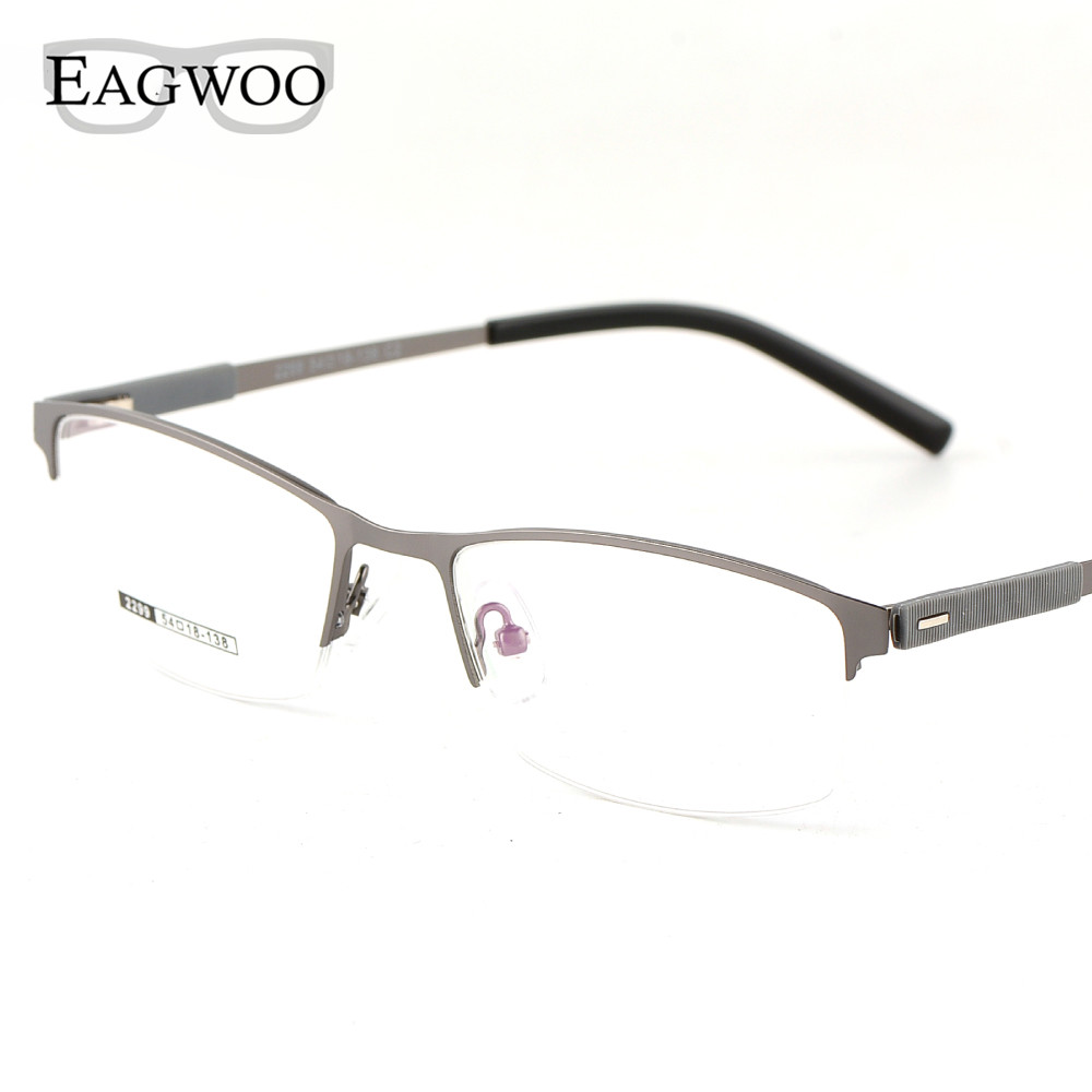 EAGWOO affaires lunettes cadre demi jante lunettes optiques hommes lunettes or cadre lunettes pour myopie lecture printemps Temple 2299