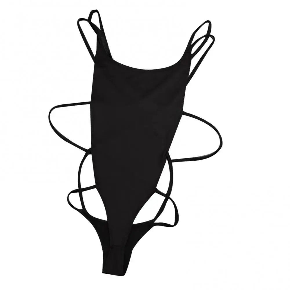 Maillot de bain une pièce pour femmes, sexy, bretelles, dos nu, monokini, couleur unie, batterie, 2021