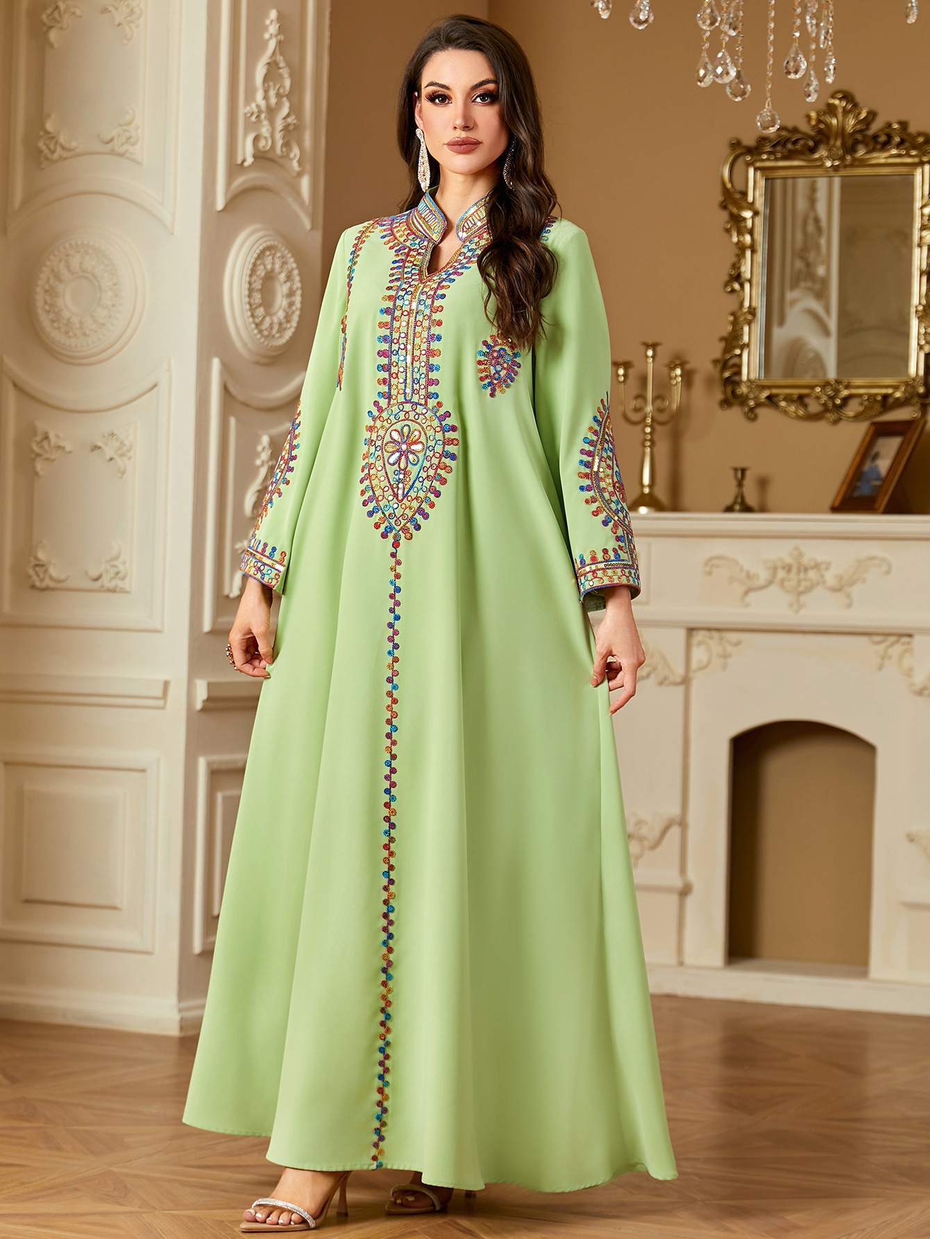 Eid Robe brodée musulmane pour femmes Abaya robes longues de fête Caftan Robe Jalabiya Ramadan marocain dubaï 2025 robes Largos