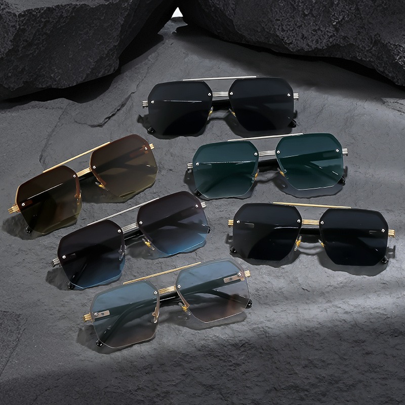 Lunettes classiques pour hommes à double pont, style professionnel, demi-monture, accessoires de mode adaptés à un usage quotidien