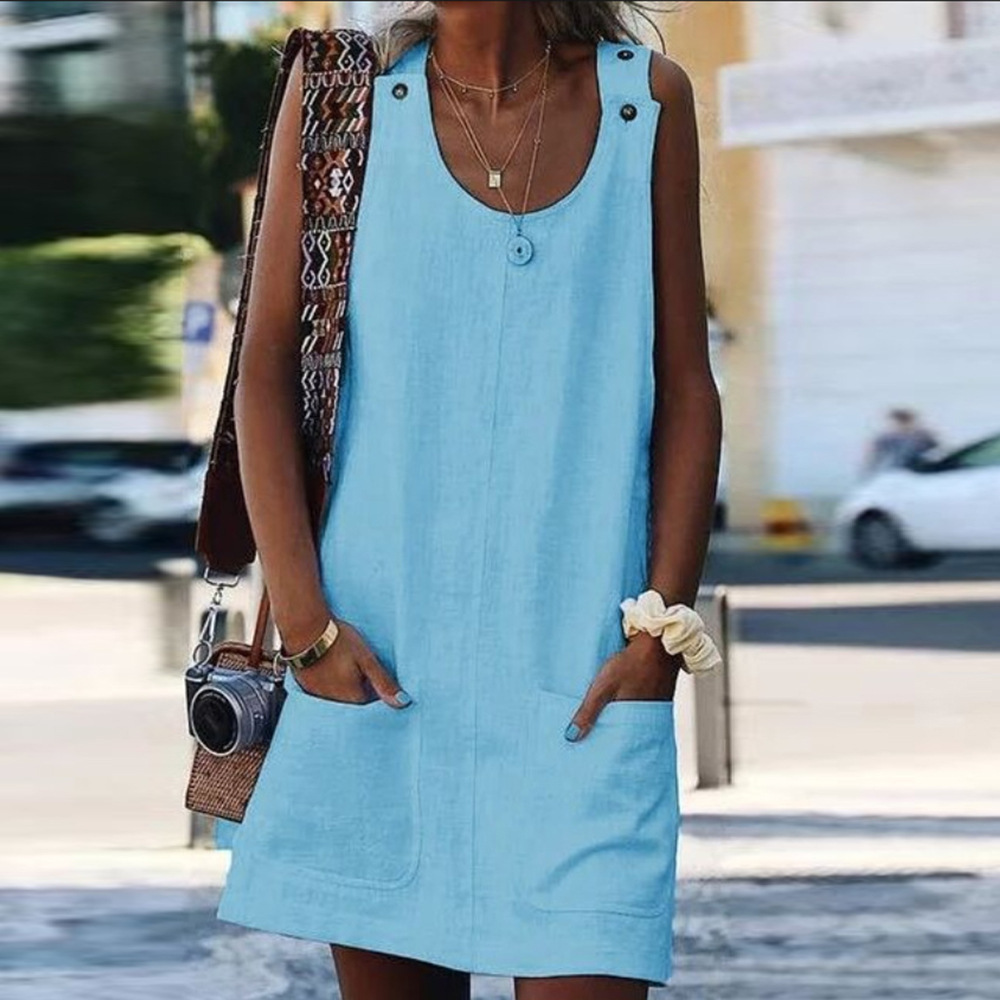 Robe d'Été en Coton et Lin pour Femme, Streetwear Décontracté, Vintage, Élégant, Y2k, Nouvelle Collection