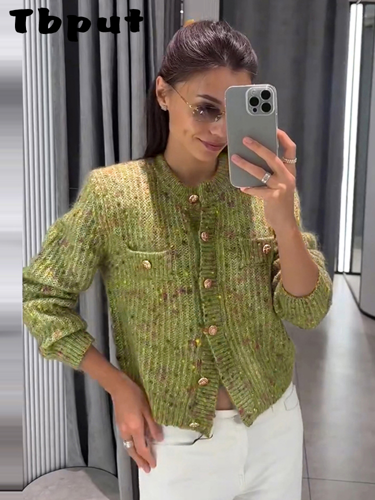 Veste décontractée à rayures pour femme, coupe ample, manches longues, col rond, style chic, collection automne 2026