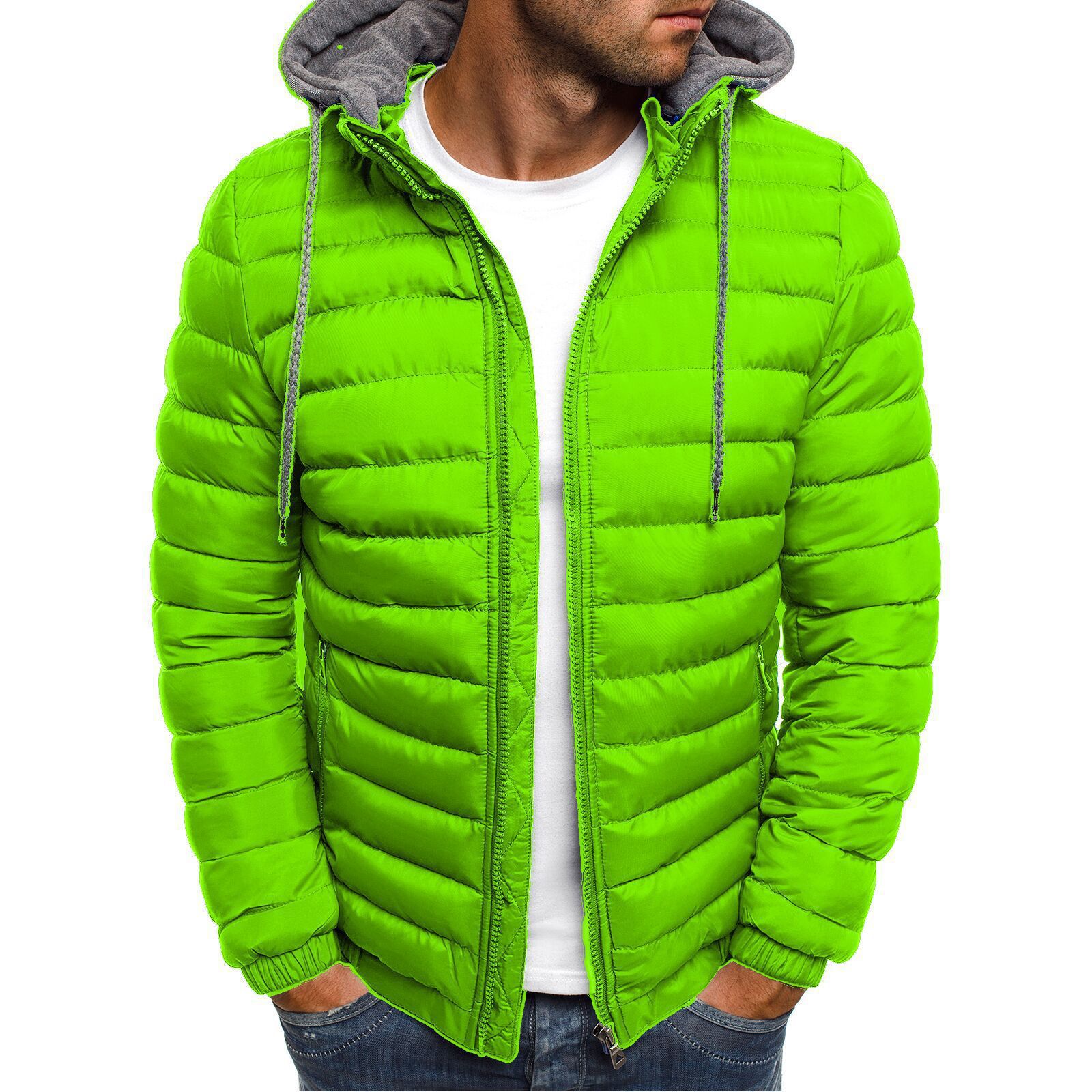 Coréen hommes coton Pad Parka manteau automne hiver mâle solide chaud à capuche zippé manteaux à capuche BSD-M-05