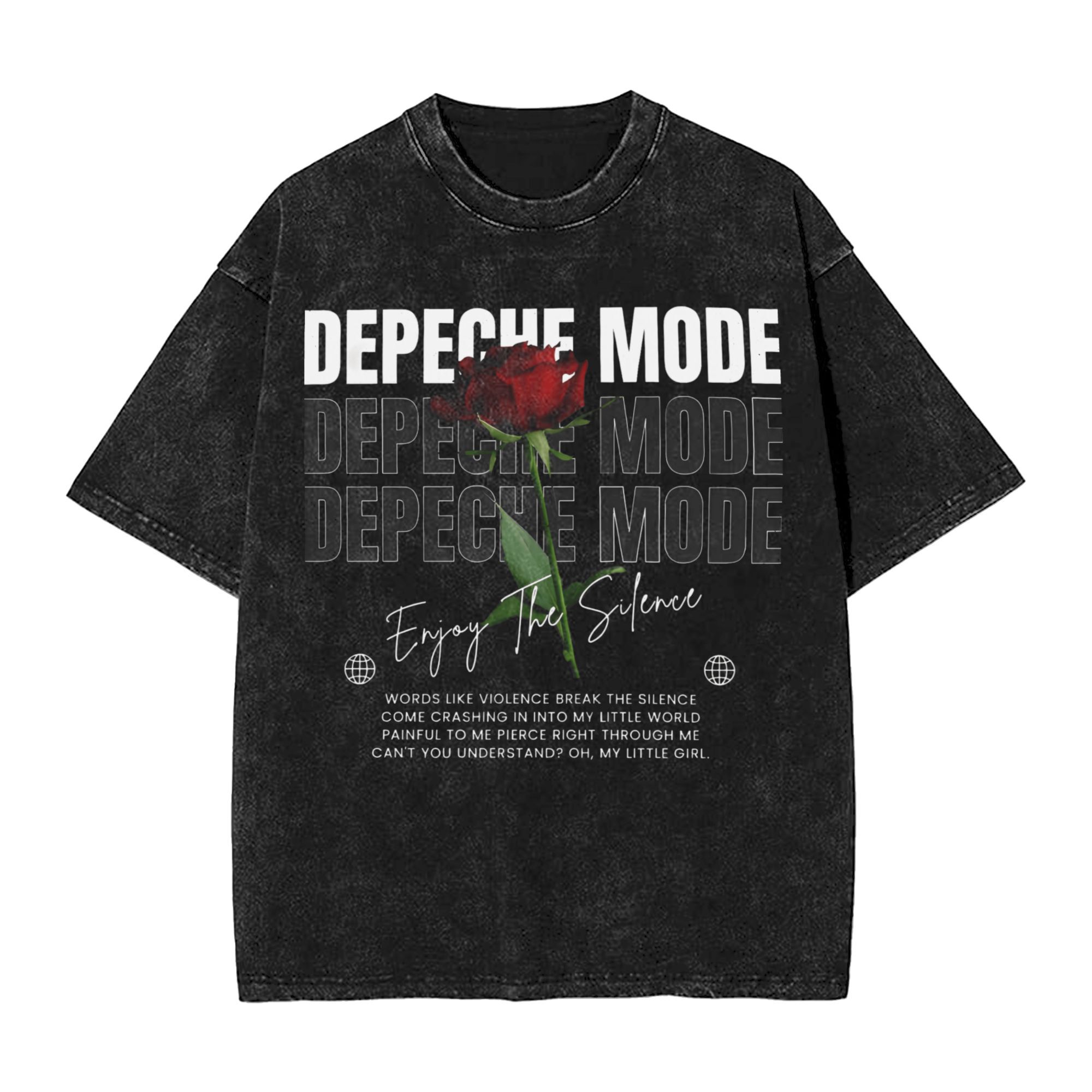 Depeche Modes hommes T-Shirts lavé Rose fou t-shirt à manches courtes col rond T-Shirts 100% coton idée cadeau vêtements
