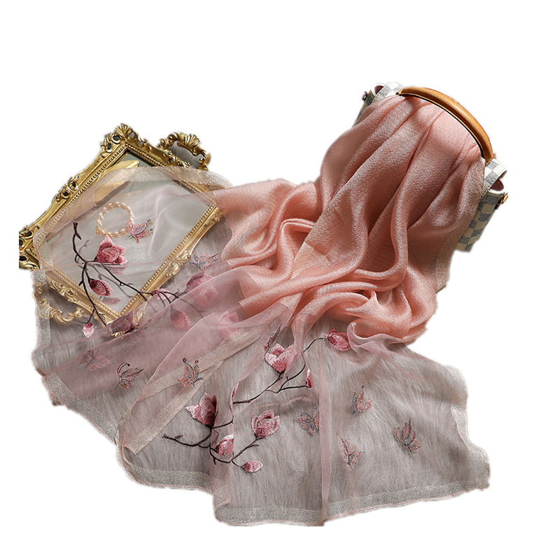 InjWool-Écharpe Brodée pour Femme, Châles et Enveloppes de Voyage, Pashmina de Haute Qualité, Nouvelle Collection Hiver 2023