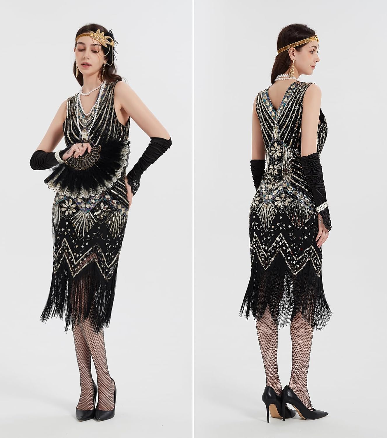 Robes à clapet des années 1920 pour femmes, robe Gatsby à franges et paillettes, accessoires des années 20, Costume rugissant des années 20