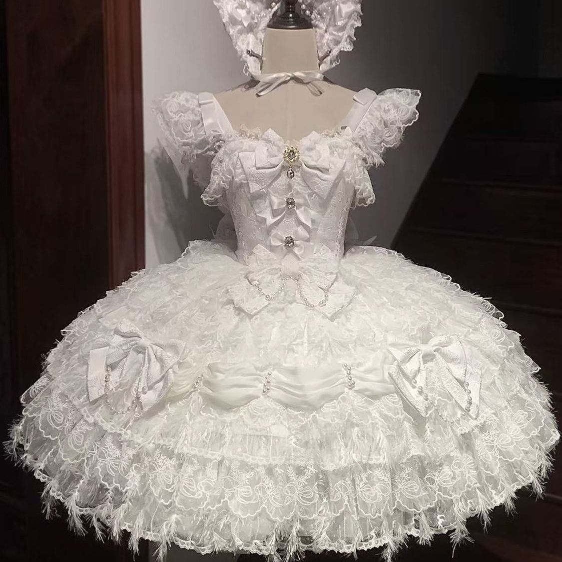 Robe Lolita gothique vintage pour femmes, style victorien, dentelle, volants, manches longues, style princesse, robe de fête quotidienne, cosplay