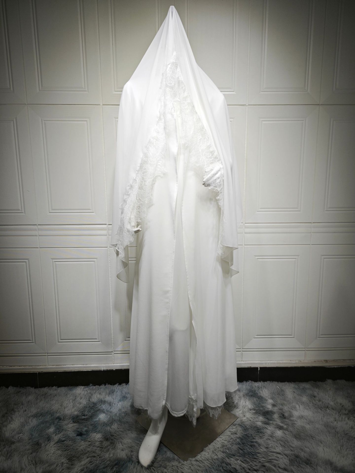 Femmes Abaya écharpe dentelle manches ouvert Cardigan Robe dubaï Eid fête musulmane Jalabiya Ramadan Abayas Maroc caftan arabe longue Robe