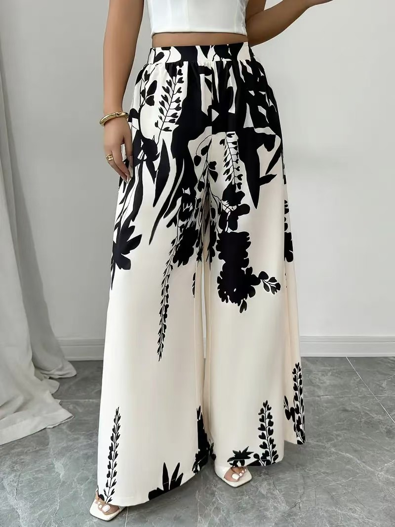 Robes pour femmes, imprimé fleurs noires et blanches, manches longues, col à volants, robe élégante, robe trapèze à lacets, nouvelle collection printemps 2026